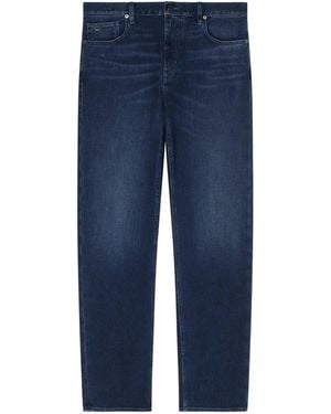 Emporio Armani Logo-Patch Straight-Fit Jeans - Blue