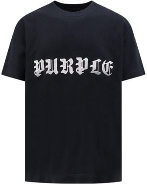 Purple Brand Gothic Wordmark Cotton T-Shirt - Black