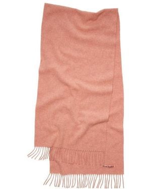 Acne Studios Logo Patch Fringed-Edge Scarf - Pink