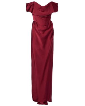 Vivienne Westwood Nova Cocotte Crepe Satin Bustier Gown - Red