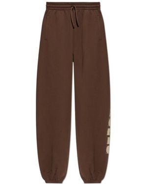 Palm Angels Printed Drawstring Joggers - Brown