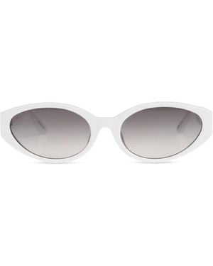Linda Farrow Lyra Oval Frame Sunglasses - White