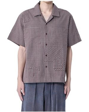 STORY mfg. Check-Pattern Shirt - Purple