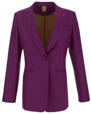 Max Mara Single-Breasted Virgin Wool-Blend Blazer - Purple