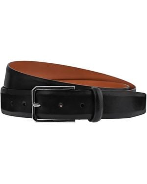 Santoni Buckle Leather Belt - White