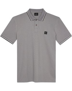 Paul Smith Striped Collared Shortsleeve Polo - Gray