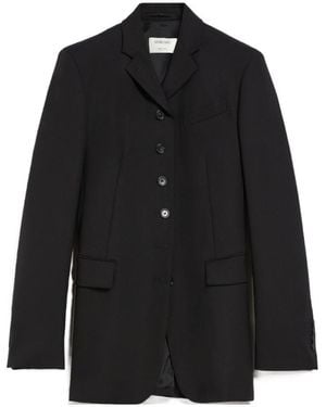 Sportmax Single-Breasted Wool Blazer - Black