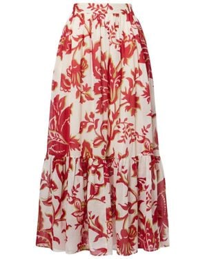 Etro Paisley Cotton Maxi Skirt - Red