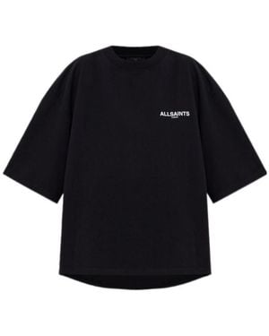 AllSaints Solid Color Crew Neck T-Shirt - Black