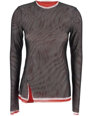 MSGM Crewneck Layered Blouse - Grey