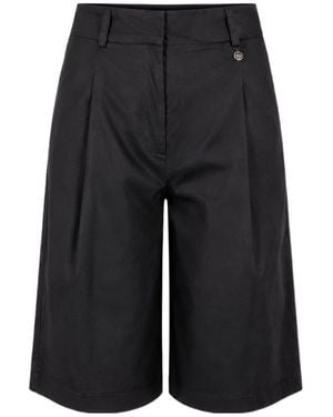 Liu Jo Pleated Bermuda Shorts - Black