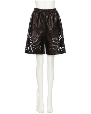 Valentino Floral Patterned Drawstring Shorts - Black