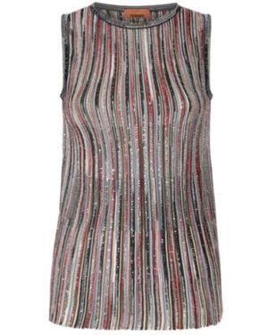 Missoni Sequined Striped Sleeveless Top - Multicolour
