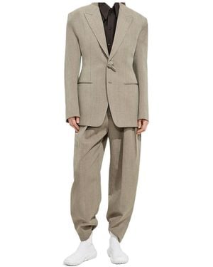 Bottega Veneta Wool And Linen Trousers - Natural