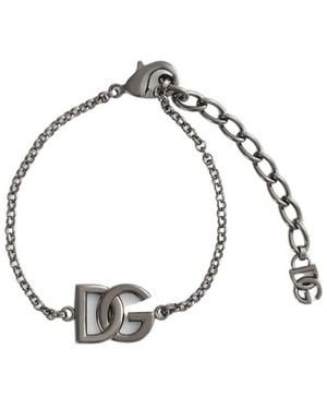 Dolce & Gabbana Logo-Charm Bracelet - Metallic