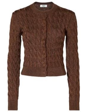 Fendi Viscose Cardigan - Brown