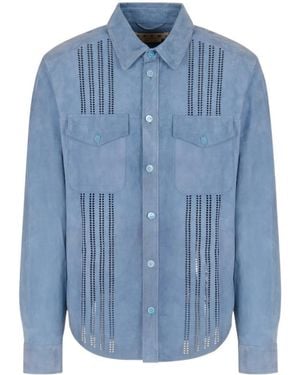 Marni Cut-Out Flap-Pocket Shirt - Blue