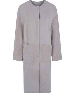 Blancha Crew Neck Coat - Gray