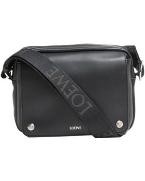 Loewe Xs Pebble Series Messenger Shoulder Bag - Black