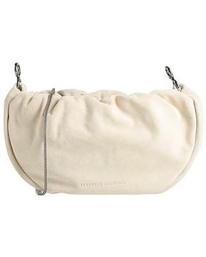 Brunello Cucinelli Medium Suede Shoulder Bag - White