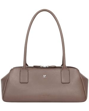 Courreges Courrèges Strip Shoulder Bag - Brown