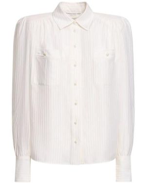 Alessandra Rich Buckle Jacquard Shirt - White