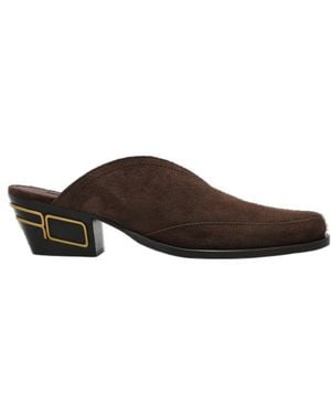 Etro Logo Heel Slip-On Mules - Brown
