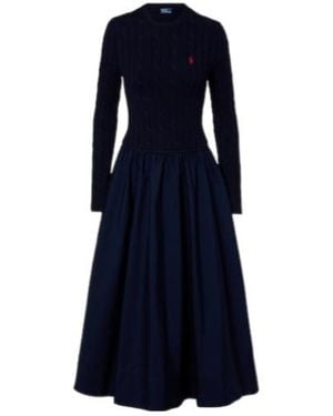 Polo Ralph Lauren Cotton-Blend Maxi Dress - Blue