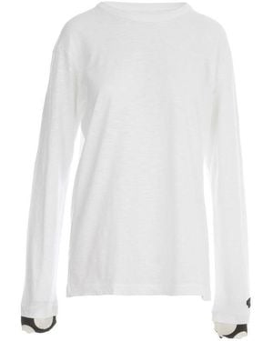 Y's Yohji Yamamoto Long-Sleeved T-Shirt With Round Neck - White