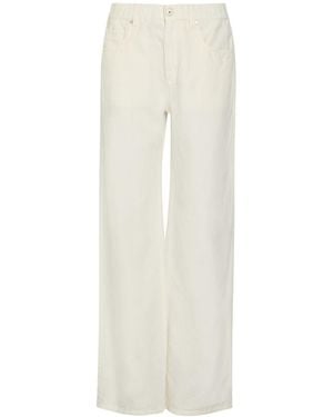 Brunello Cucinelli Dyed Wide-Leg Denim Jeans - White