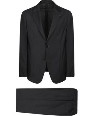 Lardini Single Breasted Two-Piece Tailored Suit - Black