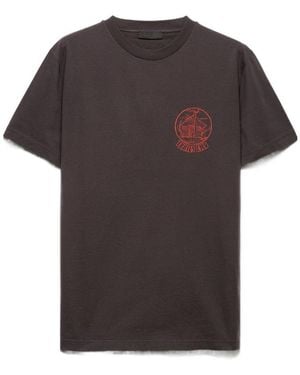 Prada Printed Cotton T-Shirt - Gray