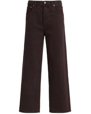 Agolde Ren High-Waisted Wide-Leg Jeans - Brown