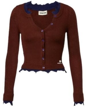 ShuShu/Tong Long-Sleeved Knitted Cardigan - Brown