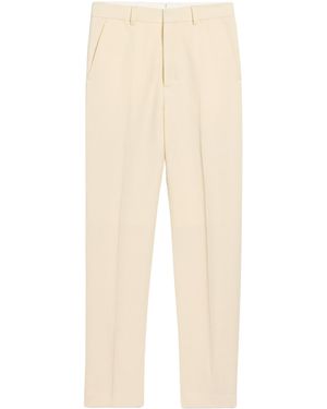 Ami Paris Pleated Wool Trousers - Natural