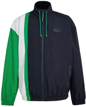 Lacoste Lightweight Water Resistant Colorblock Zipped Tracksuit Top - Blue