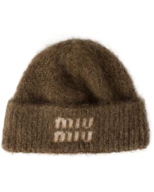 Miu Miu Mohair Beanie - Brown
