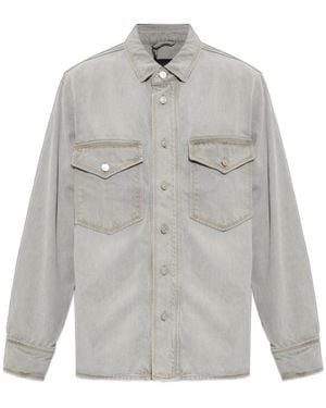 AllSaints Denim Long Sleeve Shirt - Grey