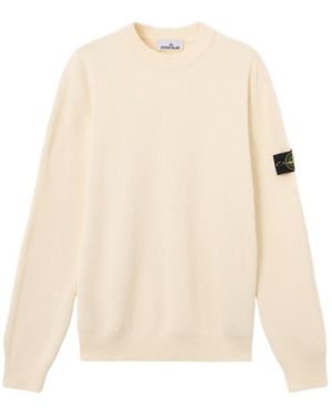 Stone Island Long-Sleeve Crew-Neck Knit Top - Natural