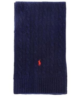 Polo Ralph Lauren Pony Pattern Knitted Scarf - Blue
