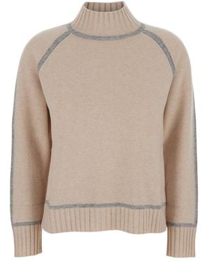 Max Mara Studio Pescara High Neck Jumper - Natural