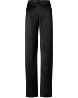 KHAITE Satin Straight-Leg Trousers - Black