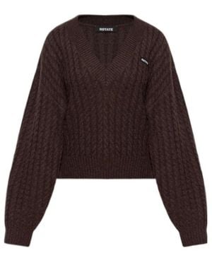 ROTATE BIRGER CHRISTENSEN V-Neck Knitwear - Brown