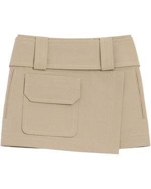 Ami Paris Ami Utility Pocket Mini Skirt - Natural