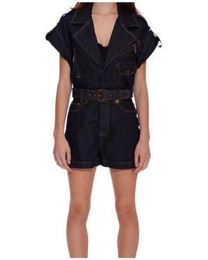 Zimmermann Crush Denim Playsuit - Black