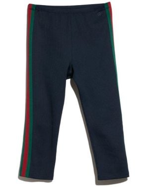 Gucci Side-Stripe Cropped Trousers - Blue