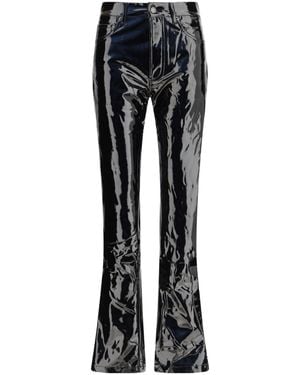 Fiorucci Straight-Leg Vinyl Trousers - Black