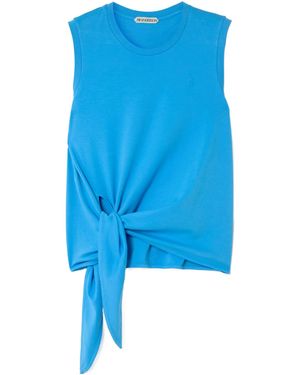JW Anderson Tie-Up Embroidered Vest - Blue