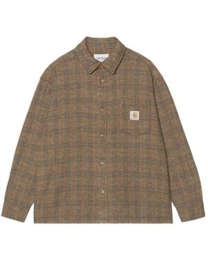 Carhartt Check Logo Shirt - Brown