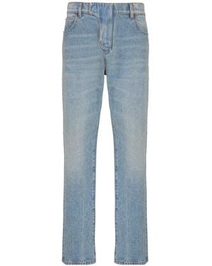 Balmain Straight-Leg Belt-Looped Jeans - Blue